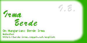 irma berde business card